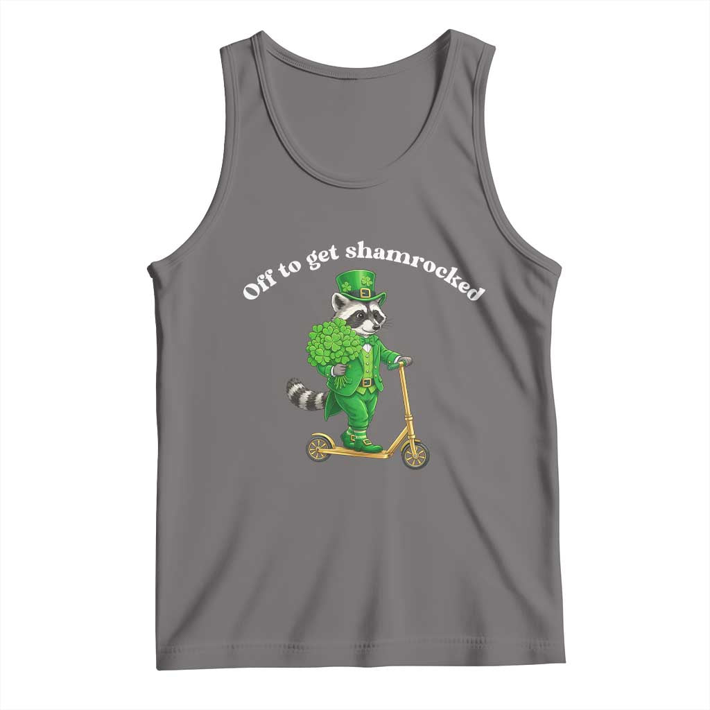 Funny Raccoon St Patricks Day Meme Tank Top Off To Get Shamrocked TS14 Deep Heather Print Your Wear