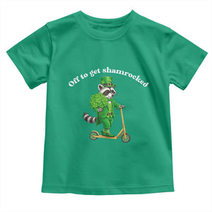 Funny Raccoon St Patricks Day Meme Toddler T Shirt Off To Get Shamrocked TS14 Irish Green Print Your Wear