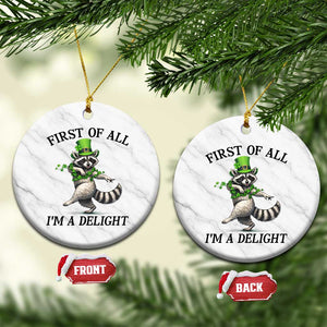 Funny Raccoon St Patricks Day Meme Ceramic Ornament First Of All I Am Delight TS14 1pc White Marble Print Your Wear