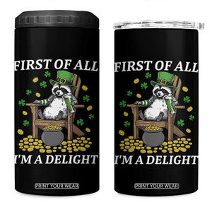 Funny St Patricks Day Raccoon Drinking Beer 4 in 1 Can Cooler Tumbler First Of All I Am Delight TS14 One Size: 16 oz Black Print Your Wear