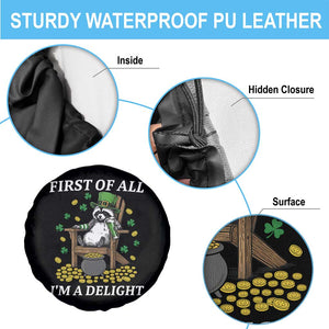Funny St Patricks Day Raccoon Drinking Beer Spare Tire Cover First Of All I Am Delight TS14 Print Your Wear