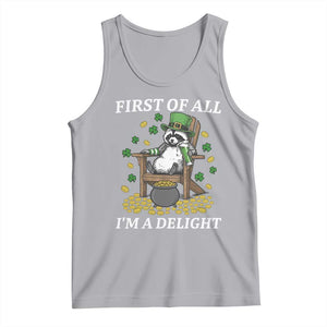 Funny St Patricks Day Raccoon Drinking Beer Tank Top First Of All I Am Delight TS14 Athletic Heather Print Your Wear