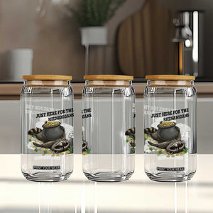 Funny Raccoon St Patricks Day Meme Glass Can Just Here For The Shenanigans TS14 Print Your Wear
