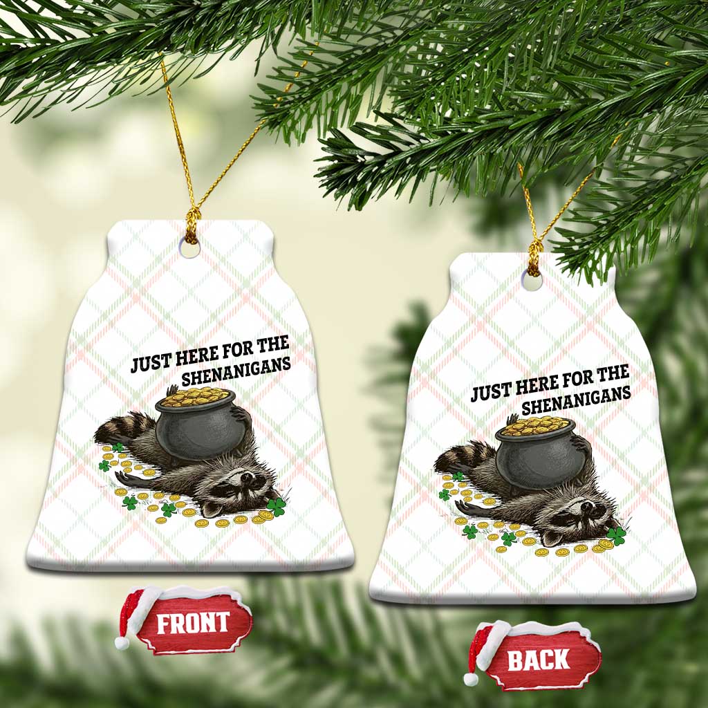 Funny Raccoon St Patricks Day Meme Ceramic Ornament Just Here For The Shenanigans TS14 Print Your Wear