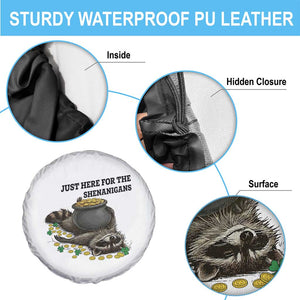 Funny Raccoon St Patricks Day Meme Spare Tire Cover Just Here For The Shenanigans TS14 Print Your Wear