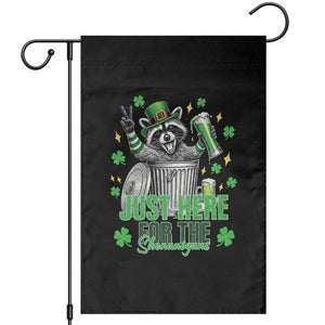 Funny Raccoon Drinking Beer St Patricks Day Garden Flag Just Here For The Shenanigans TS14 Black Print Your Wear