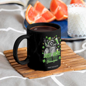 Funny Raccoon Drinking Beer St Patricks Day Coffee Mug Just Here For The Shenanigans TS14 Print Your Wear