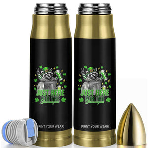 Funny Raccoon Drinking Beer St Patricks Day Bullet Tumbler Just Here For The Shenanigans TS14 Black Print Your Wear