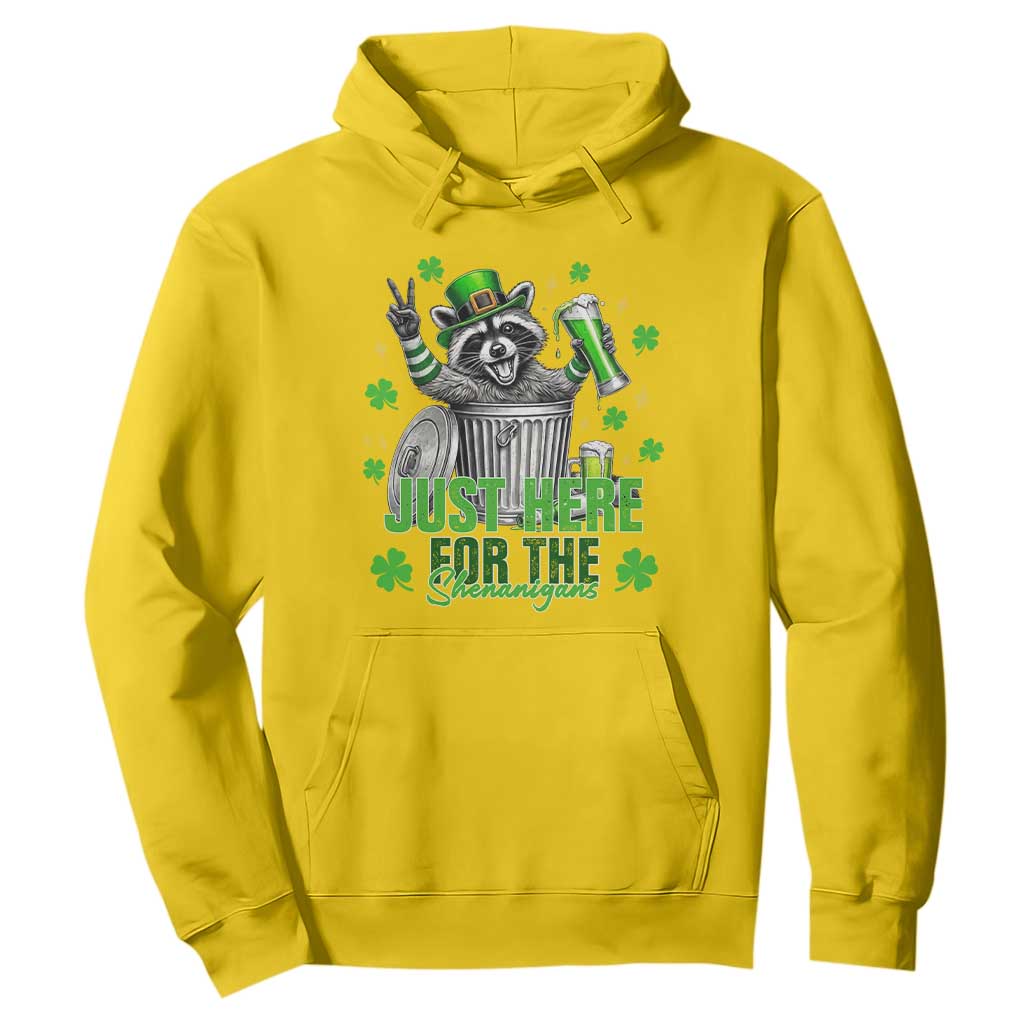 Funny Raccoon Drinking Beer St Patricks Day Hoodie Just Here For The Shenanigans TS14 Daisy Print Your Wear