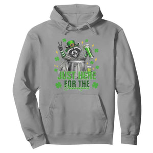 Funny Raccoon Drinking Beer St Patricks Day Hoodie Just Here For The Shenanigans TS14 Sport Gray Print Your Wear