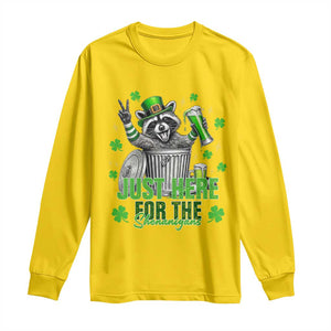 Funny Raccoon Drinking Beer St Patricks Day Long Sleeve Shirt Just Here For The Shenanigans TS14 Daisy Print Your Wear