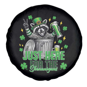 Funny Raccoon Drinking Beer St Patricks Day Spare Tire Cover Just Here For The Shenanigans TS14 Print Your Wear