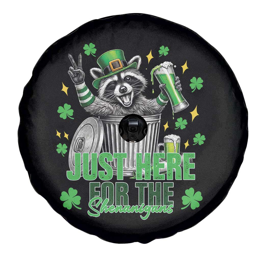 Funny Raccoon Drinking Beer St Patricks Day Spare Tire Cover Just Here For The Shenanigans TS14 Print Your Wear