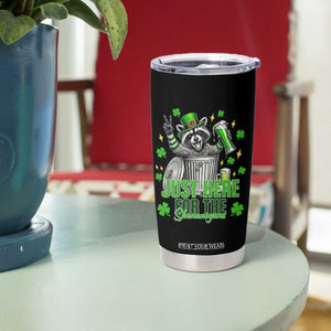 Funny Raccoon Drinking Beer St Patricks Day Tumbler Cup Just Here For The Shenanigans TS14 Print Your Wear