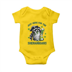 Funny Raccoon St Patricks Day Meme Baby Onesie Trash Panda Just Here For The Shenanigans TS14 Daisy Print Your Wear