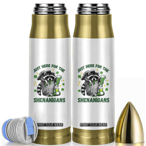 Funny Raccoon St Patricks Day Meme Bullet Tumbler Trash Panda Just Here For The Shenanigans TS14 White Print Your Wear