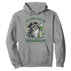 Funny Raccoon St Patricks Day Meme Hoodie Trash Panda Just Here For The Shenanigans TS14 Sport Gray Print Your Wear