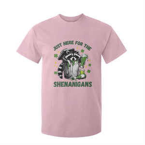 Funny Raccoon St Patricks Day Meme T Shirt For Kid - Trash Panda Just Here For The Shenanigans TS14 Light Pink Print Your Wear