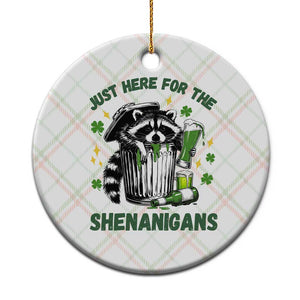 Funny Raccoon St Patricks Day Meme Ceramic Ornament Trash Panda Just Here For The Shenanigans TS14 1pc Christmas Plaid Print Your Wear