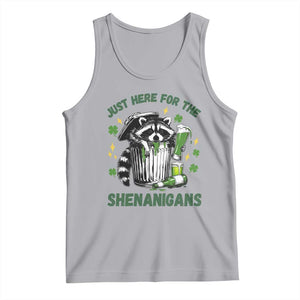 Funny Raccoon St Patricks Day Meme Tank Top Trash Panda Just Here For The Shenanigans TS14 Athletic Heather Print Your Wear