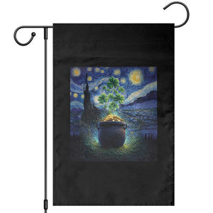 St Patricks Day Starry Night Shamrock Van Gogh Art Garden Flag TS14 Black Print Your Wear