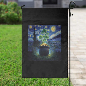 St Patricks Day Starry Night Shamrock Van Gogh Art Garden Flag TS14 Print Your Wear