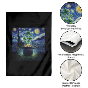 St Patricks Day Starry Night Shamrock Van Gogh Art Garden Flag TS14 Print Your Wear