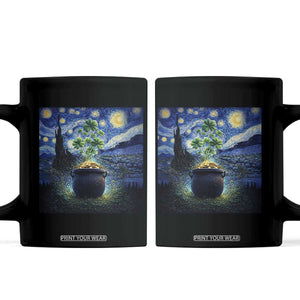 St Patricks Day Starry Night Shamrock Van Gogh Art Coffee Mug TS14 Black Print Your Wear