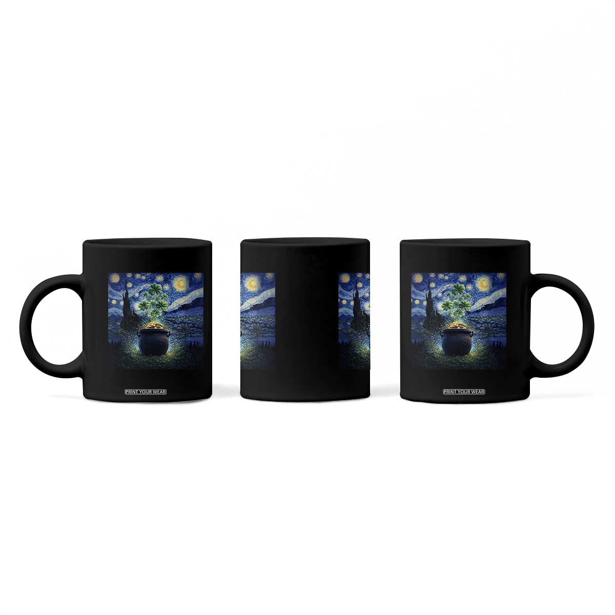 St Patricks Day Starry Night Shamrock Van Gogh Art Coffee Mug TS14 Print Your Wear