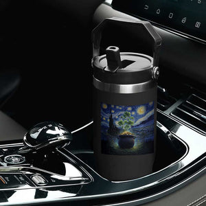 St Patricks Day Starry Night Shamrock Van Gogh Art Flip Straw Tumbler TS14 Print Your Wear