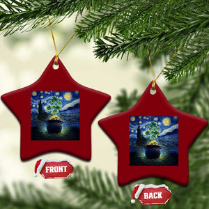 St Patricks Day Starry Night Shamrock Van Gogh Art Ceramic Ornament TS14 Print Your Wear