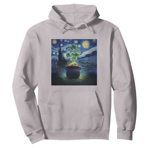 St Patricks Day Starry Night Shamrock Van Gogh Art Hoodie TS14 Ice Gray Print Your Wear