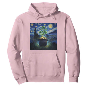 St Patricks Day Starry Night Shamrock Van Gogh Art Hoodie TS14 Light Pink Print Your Wear