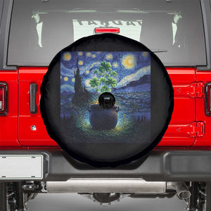 St Patricks Day Starry Night Shamrock Van Gogh Art Spare Tire Cover TS14 Black Print Your Wear