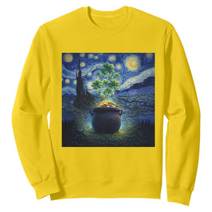 St Patricks Day Starry Night Shamrock Van Gogh Art Sweatshirt TS14 Daisy Print Your Wear