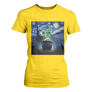 St Patricks Day Starry Night Shamrock Van Gogh Art T Shirt For Women TS14 Daisy Print Your Wear