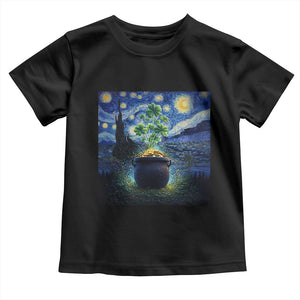 St Patricks Day Starry Night Shamrock Van Gogh Art Toddler T Shirt TS14 Black Print Your Wear