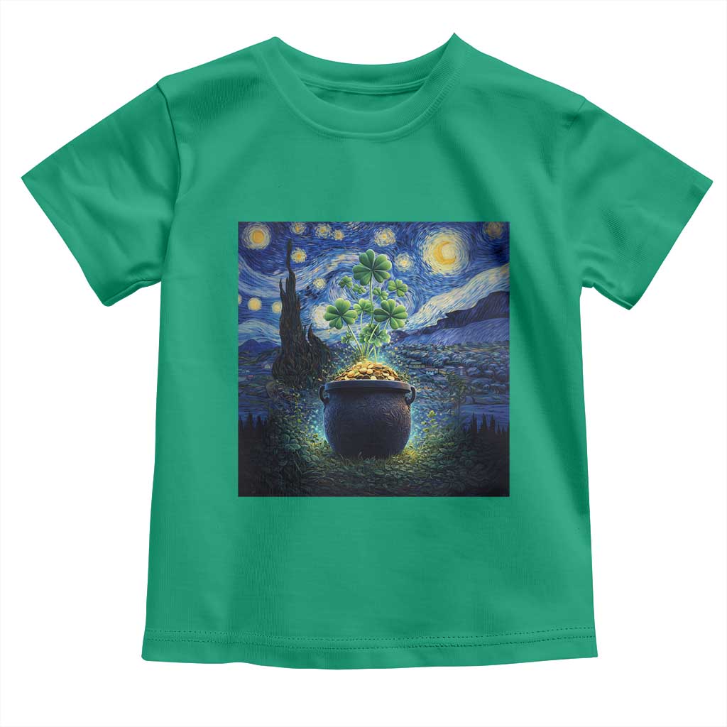 St Patricks Day Starry Night Shamrock Van Gogh Art Toddler T Shirt TS14 Irish Green Print Your Wear