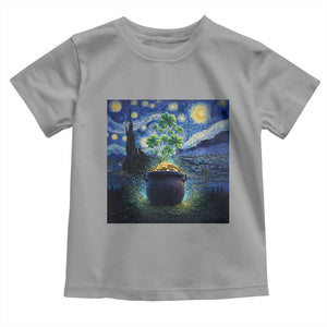 St Patricks Day Starry Night Shamrock Van Gogh Art Toddler T Shirt TS14 Sport Gray Print Your Wear