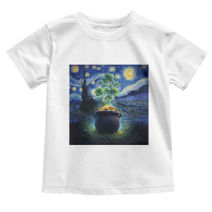 St Patricks Day Starry Night Shamrock Van Gogh Art Toddler T Shirt TS14 White Print Your Wear