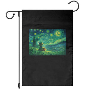 St Patricks Day Starry Night Leprechaun Shamrock Van Gogh Garden Flag TS14 Black Print Your Wear