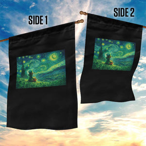 St Patricks Day Starry Night Leprechaun Shamrock Van Gogh Garden Flag TS14 Print Your Wear