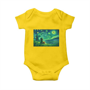 St Patricks Day Starry Night Leprechaun Shamrock Van Gogh Baby Onesie TS14 Daisy Print Your Wear