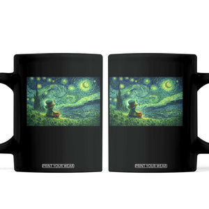 St Patricks Day Starry Night Leprechaun Shamrock Van Gogh Coffee Mug TS14 Black Print Your Wear