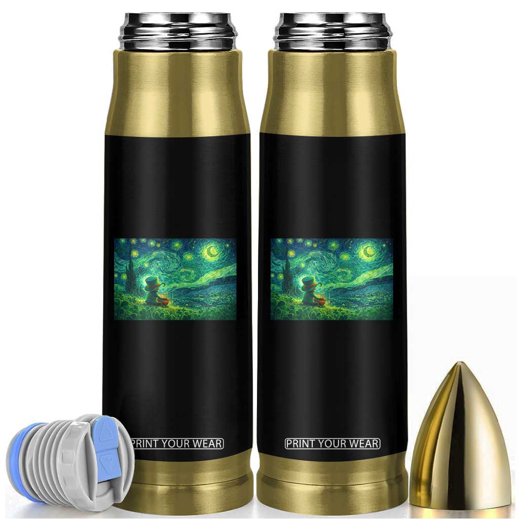 St Patricks Day Starry Night Leprechaun Shamrock Van Gogh Bullet Tumbler TS14 Black Print Your Wear