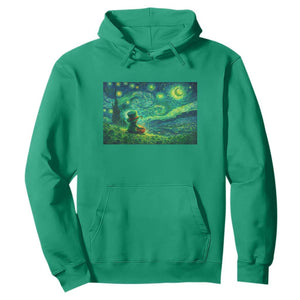 St Patricks Day Starry Night Leprechaun Shamrock Van Gogh Hoodie TS14 Irish Green Print Your Wear
