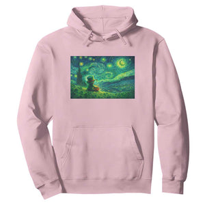 St Patricks Day Starry Night Leprechaun Shamrock Van Gogh Hoodie TS14 Light Pink Print Your Wear