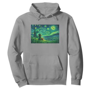 St Patricks Day Starry Night Leprechaun Shamrock Van Gogh Hoodie TS14 Sport Gray Print Your Wear