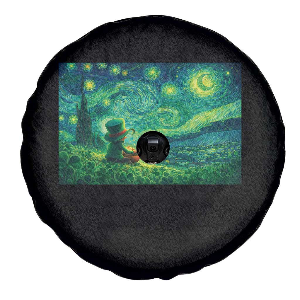 St Patricks Day Starry Night Leprechaun Shamrock Van Gogh Spare Tire Cover TS14 Print Your Wear