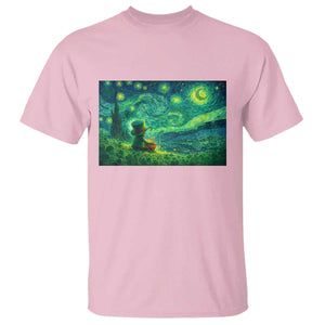 St Patricks Day Starry Night Leprechaun Shamrock Van Gogh T Shirt TS14 Light Pink Print Your Wear